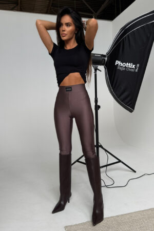 Legginsy FAMOUS czekolada - obrazek 4