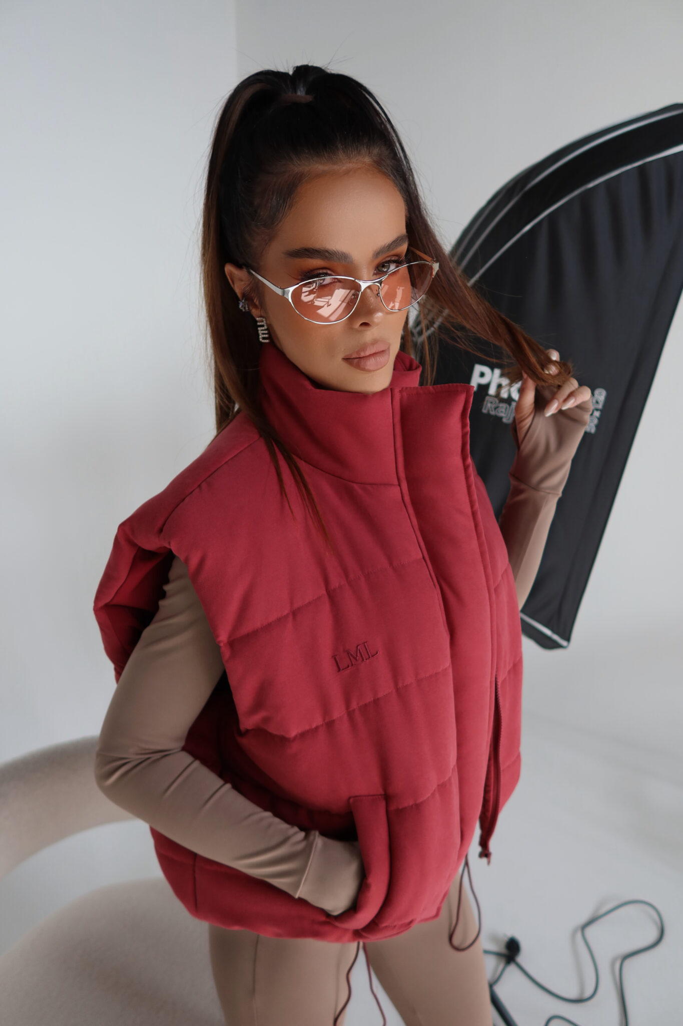 Kamizelka OUTSIDE bordo - obrazek 9