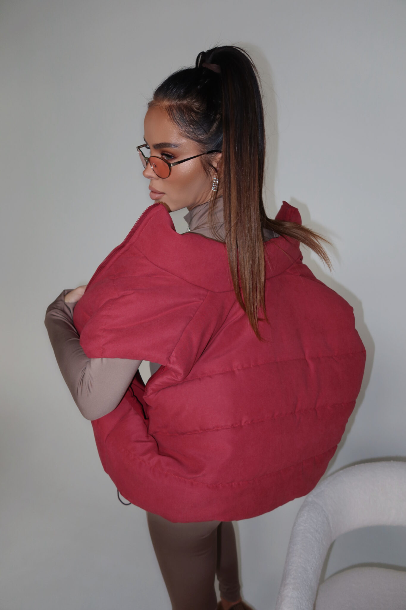 Kamizelka OUTSIDE bordo - obrazek 6