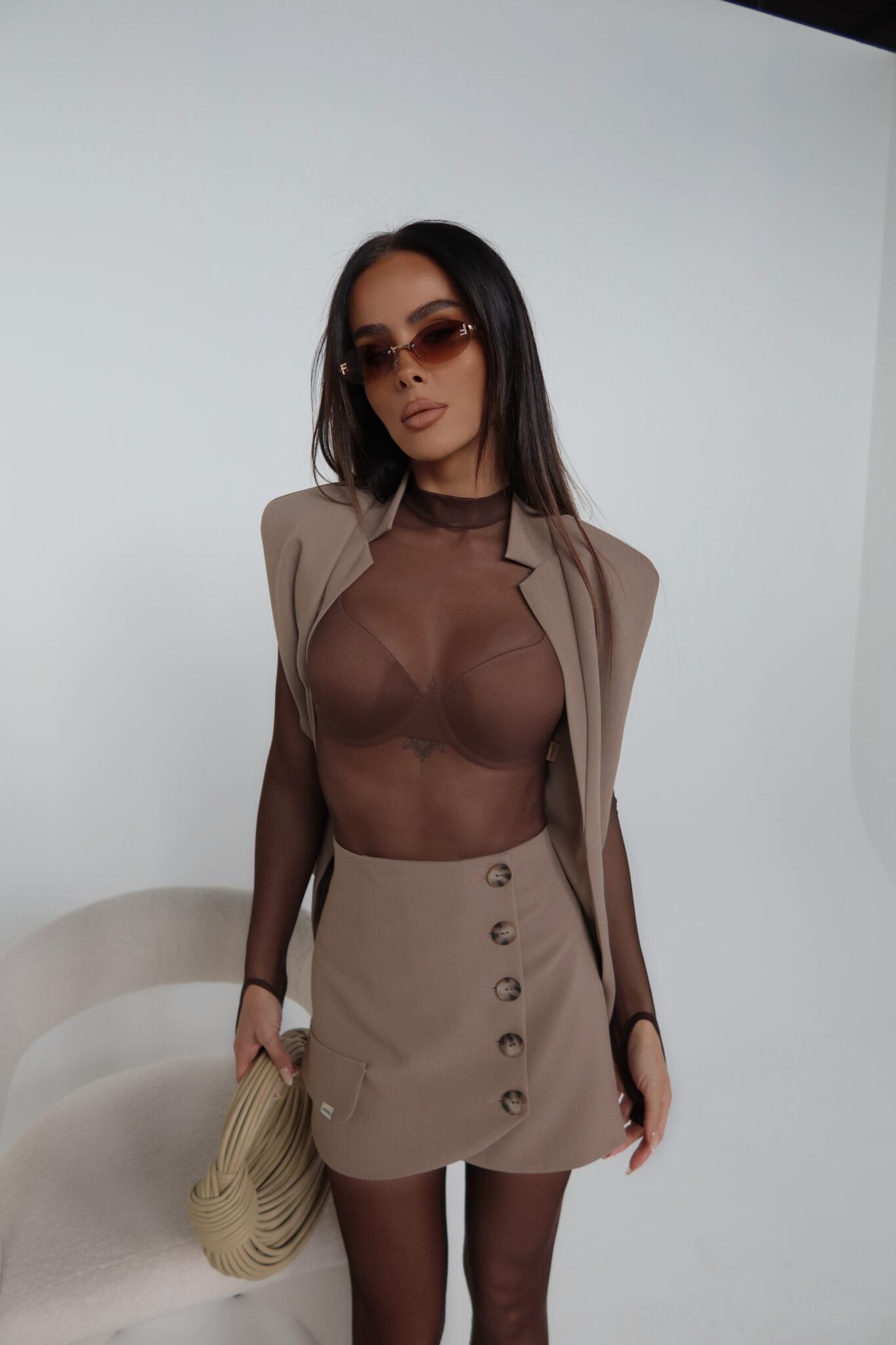 Spódnica FOLD beż - obrazek 3