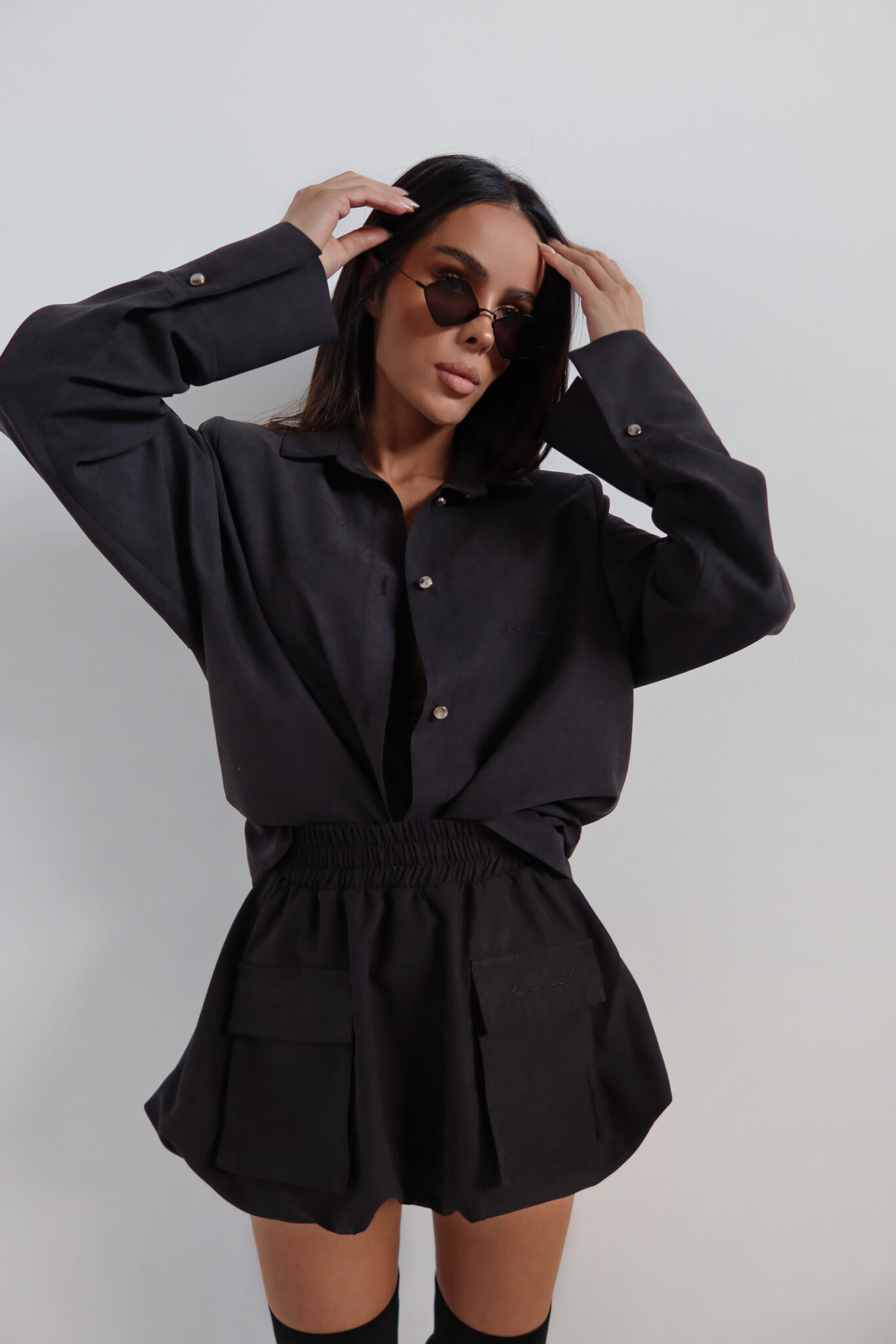 Spódnica VELVET czarna - obrazek 5