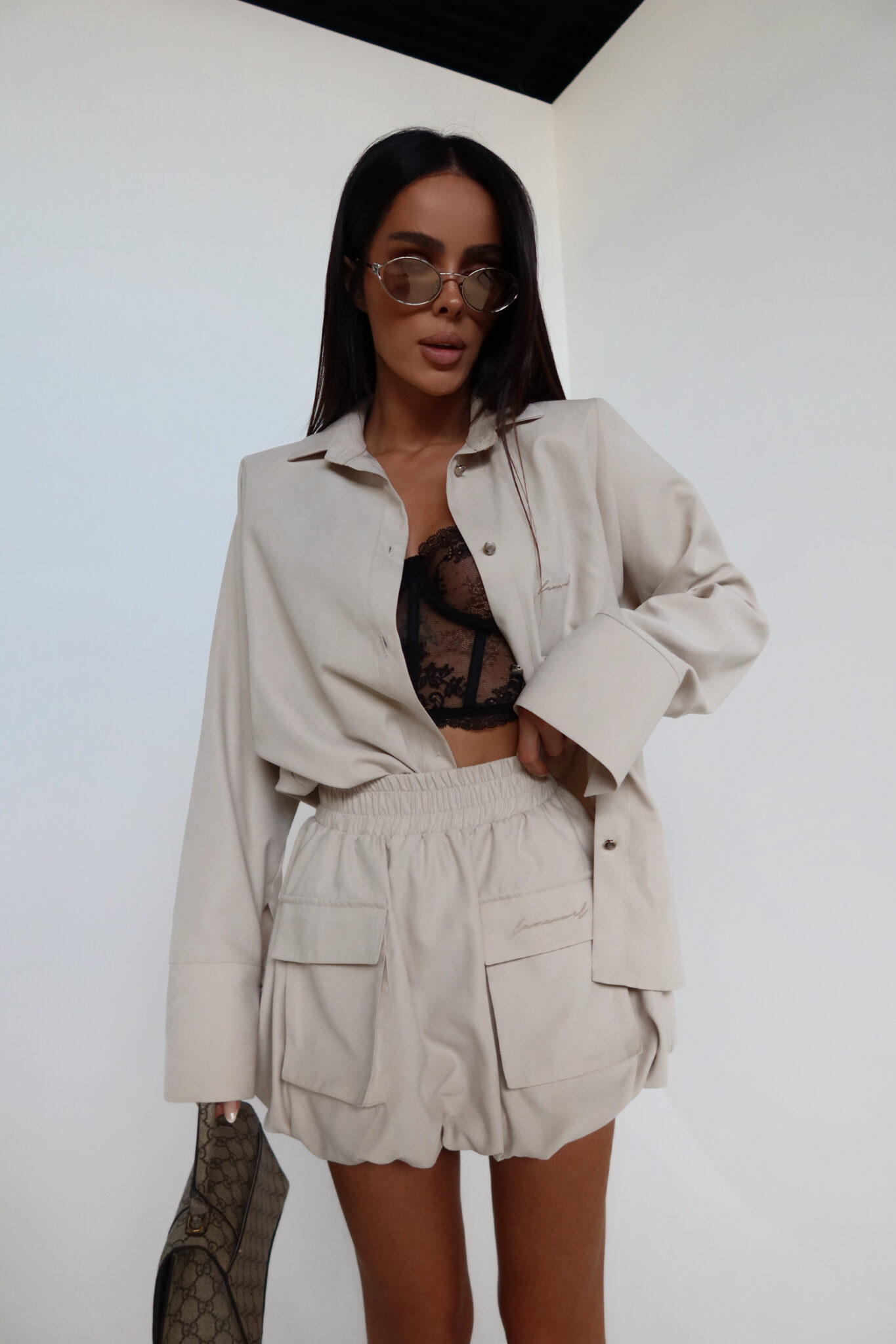 Spódnica VELVET beż - obrazek 7