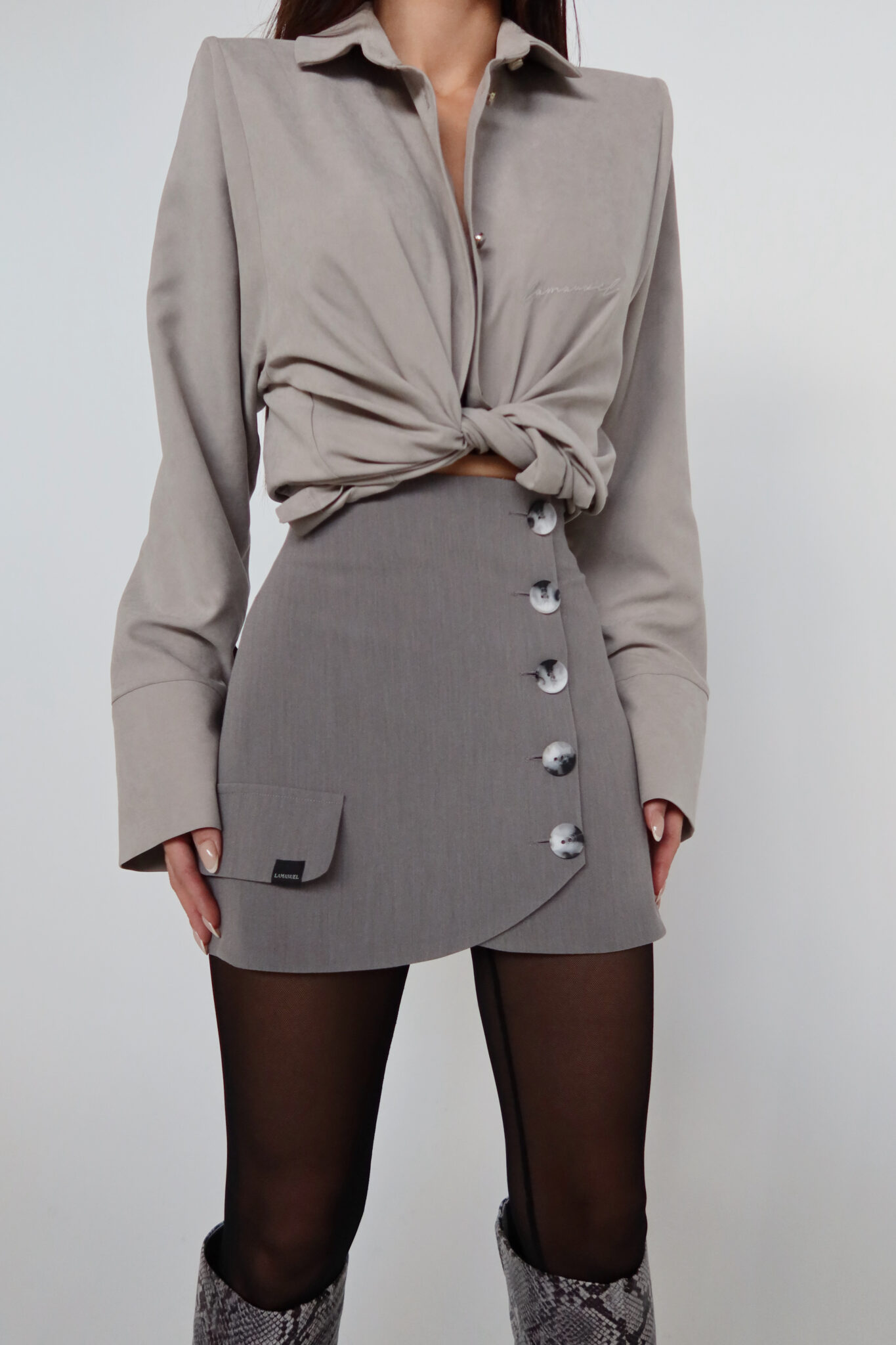 Spódnica FOLD szara - obrazek 5