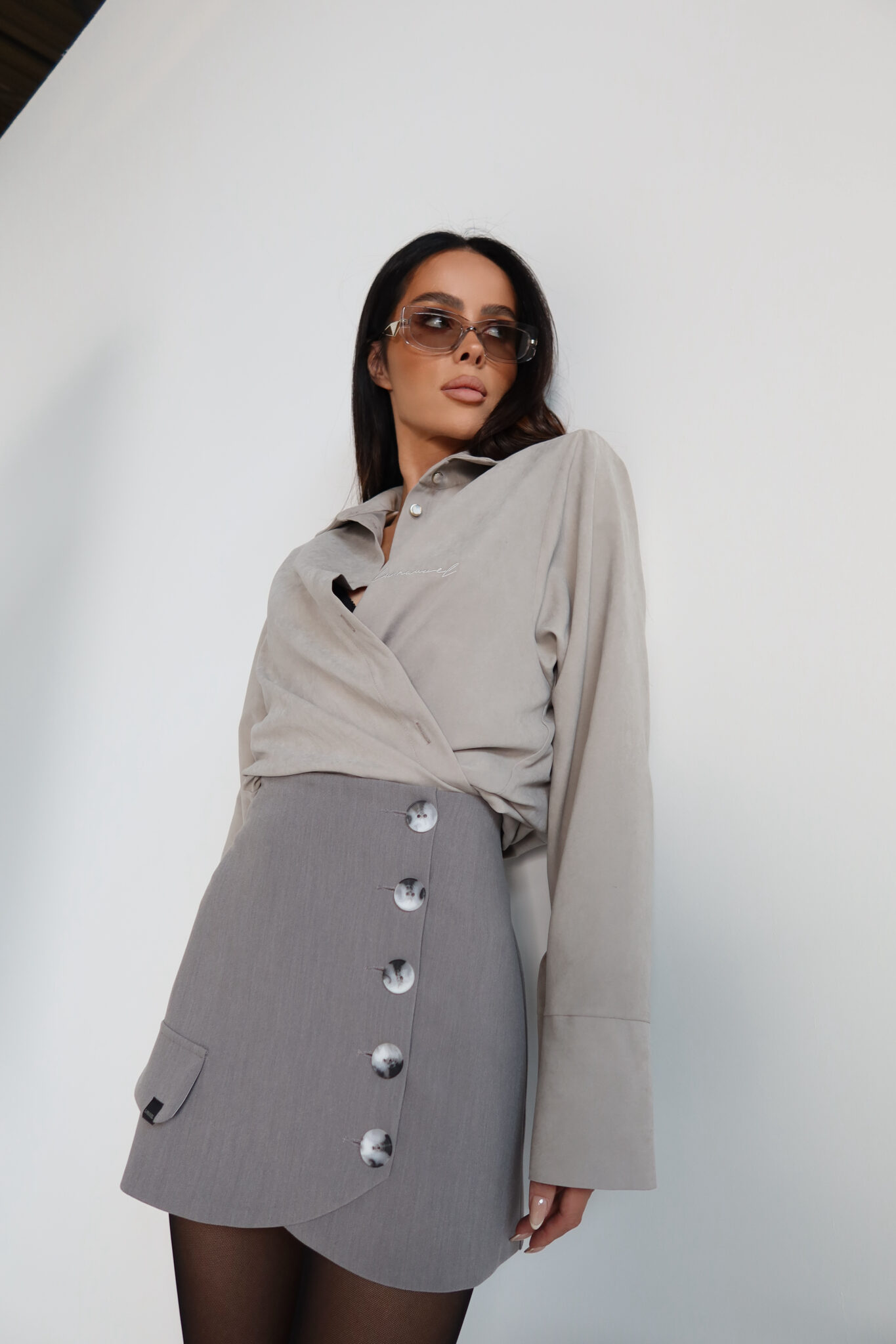 Spódnica FOLD szara - obrazek 2