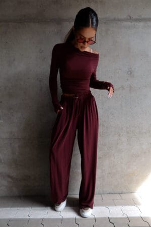 Spodnie SLOUCHIE bordo - obrazek 3