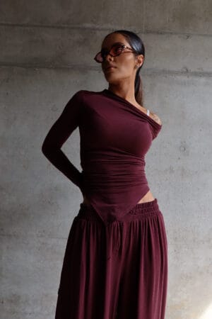 Spodnie SLOUCHIE bordo - obrazek 5