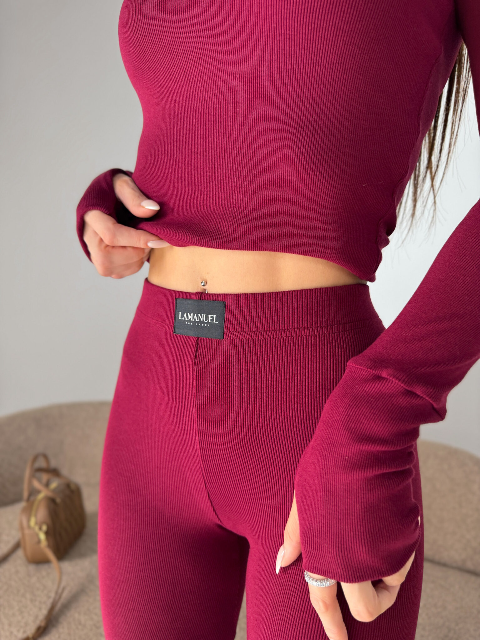 Legginsy FLOW bordo - obrazek 4