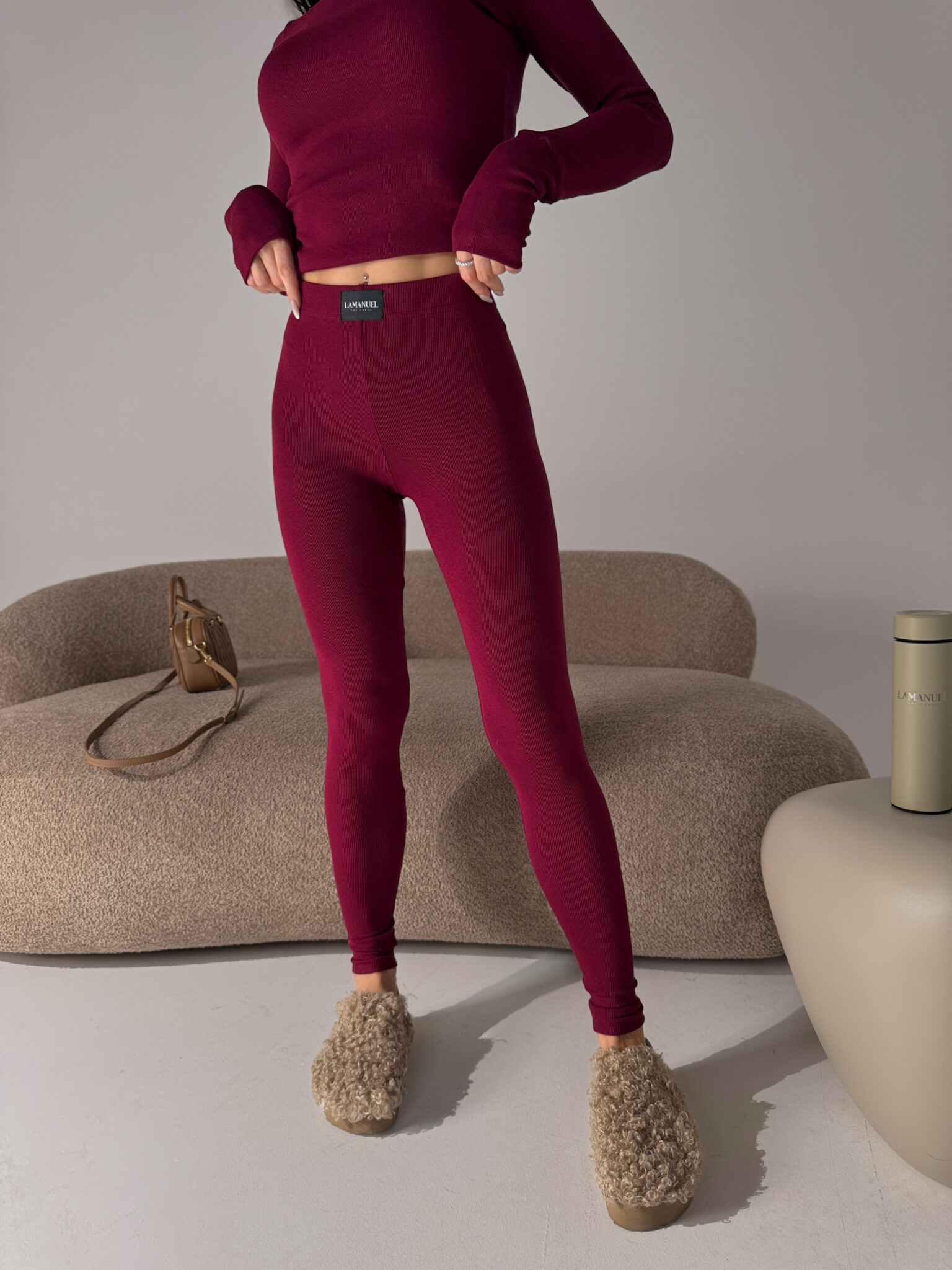 Legginsy FLOW bordo