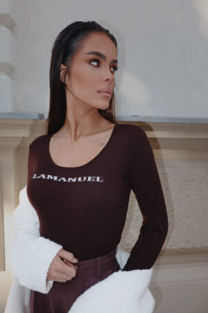 Sweter MAIN ONE czekolada - obrazek 3