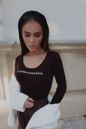 Sweter MAIN ONE czekolada - obrazek 2