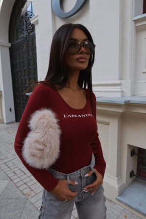 Sweter MAIN ONE bordo - obrazek 2