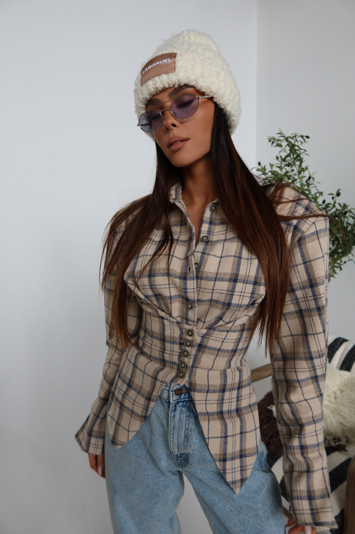 Czapka PLUSHIE ecru - obrazek 6