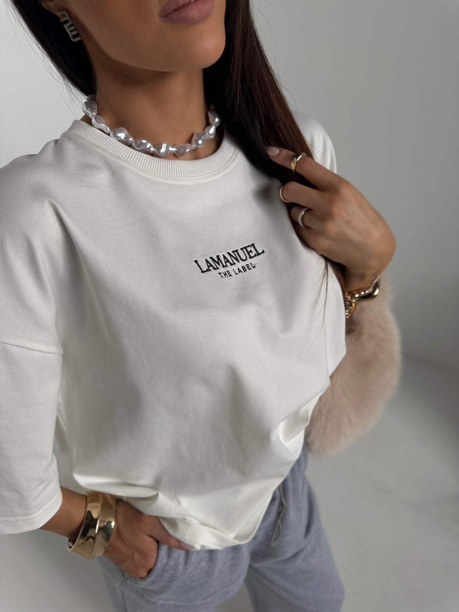 Tshirt BASE ecru - obrazek 3