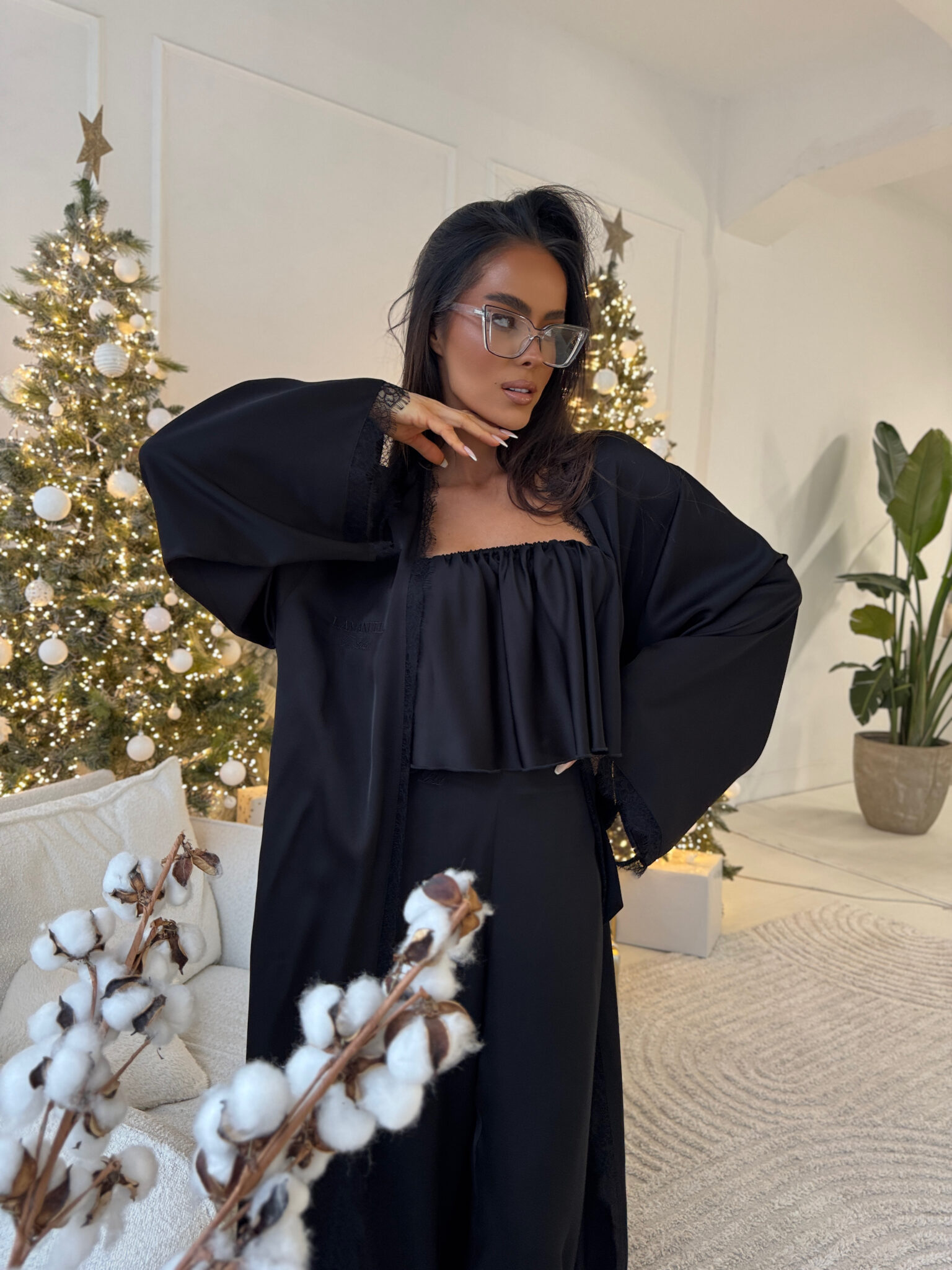 Szlafrok PEARL czarny - obrazek 3