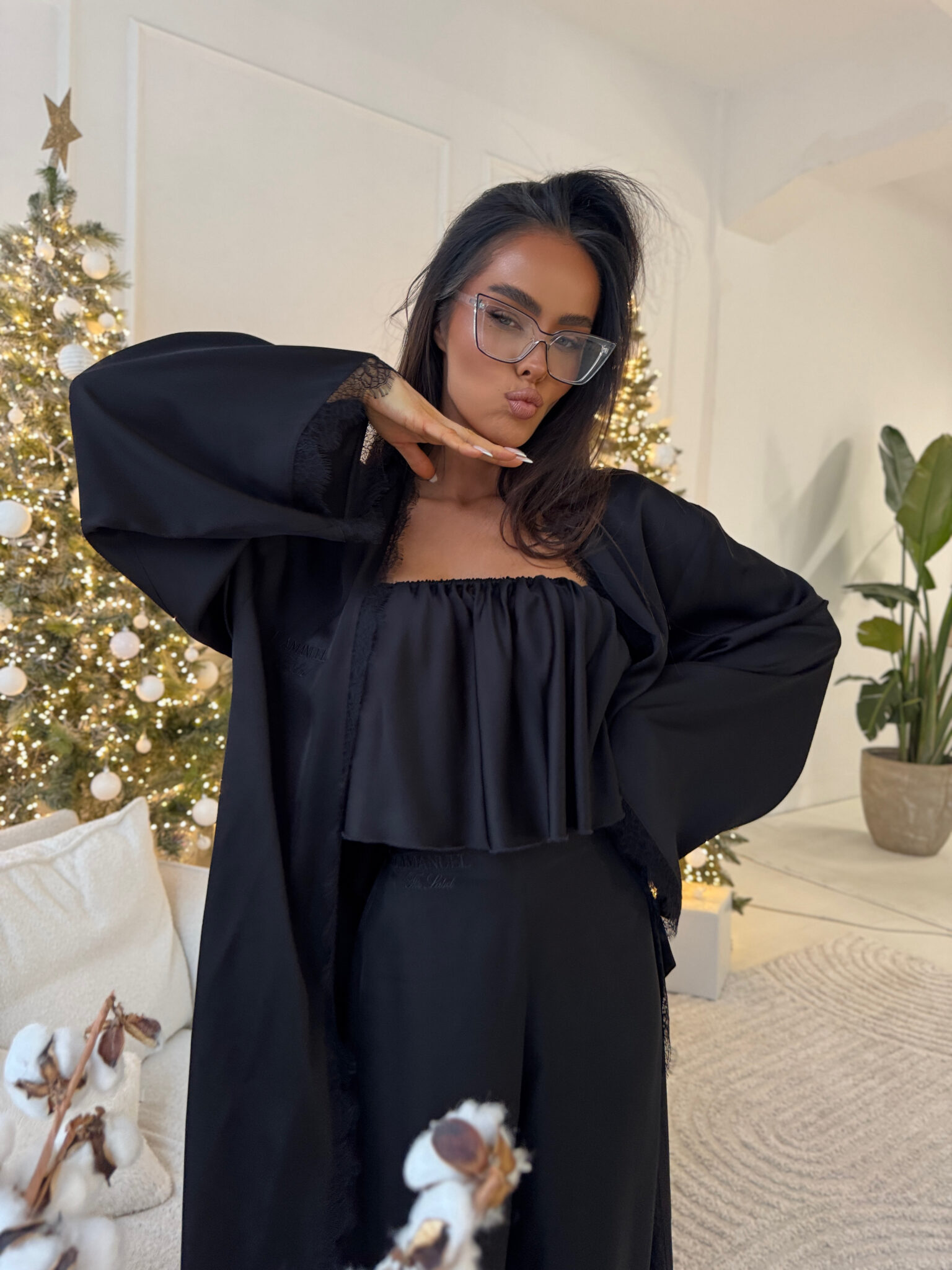 Szlafrok PEARL czarny - obrazek 6