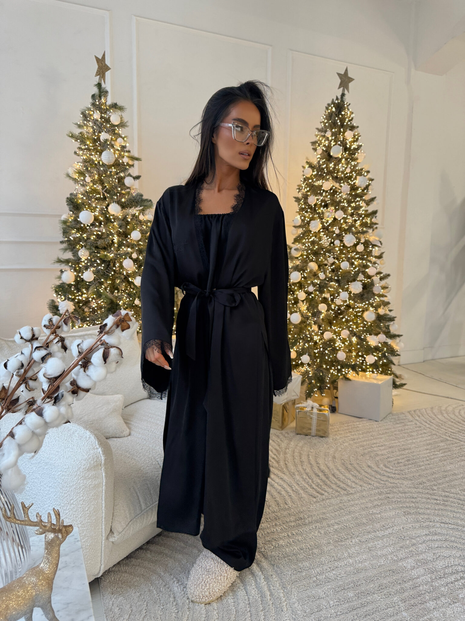 Szlafrok PEARL czarny - obrazek 4