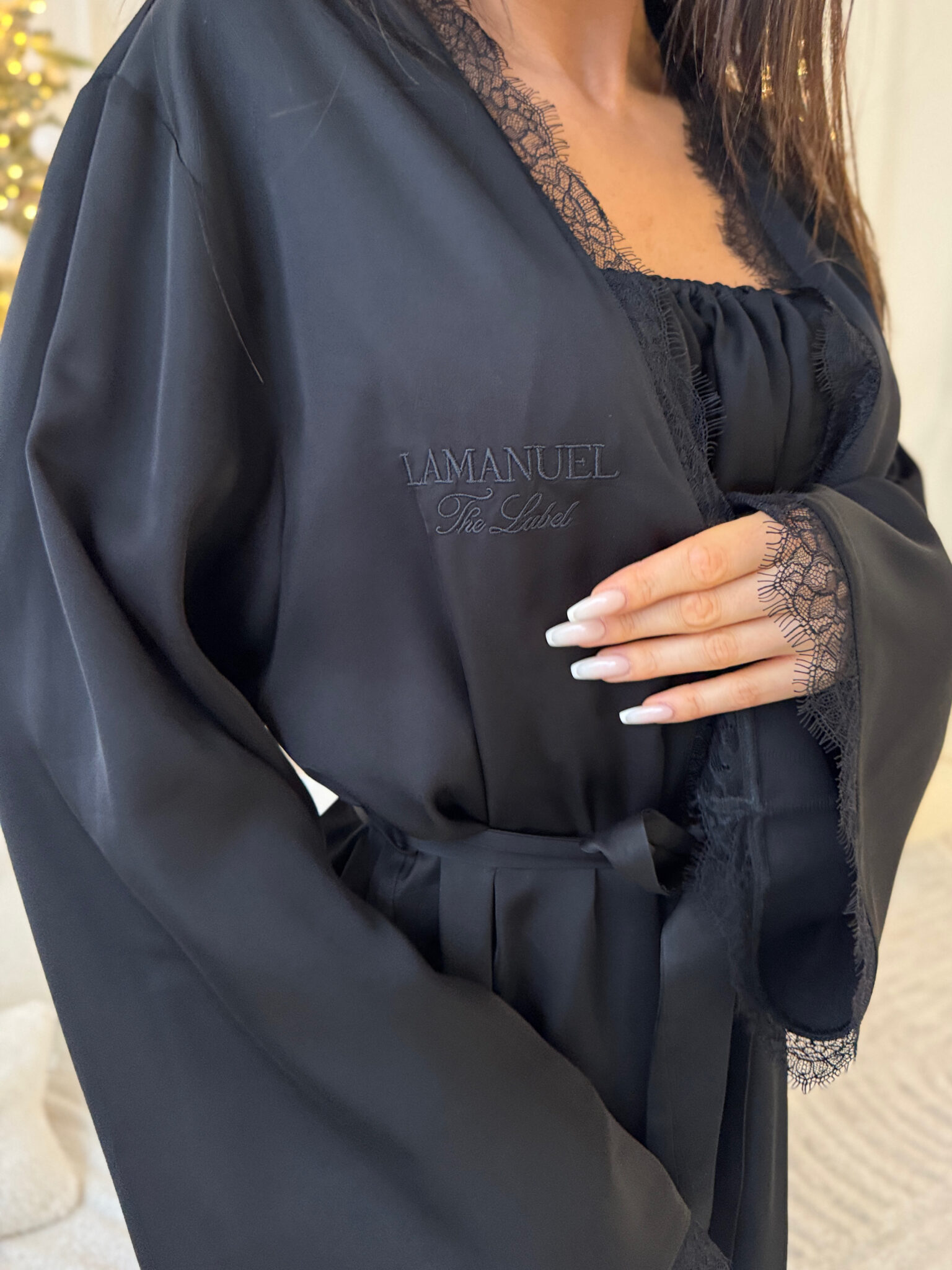 Szlafrok PEARL czarny - obrazek 2