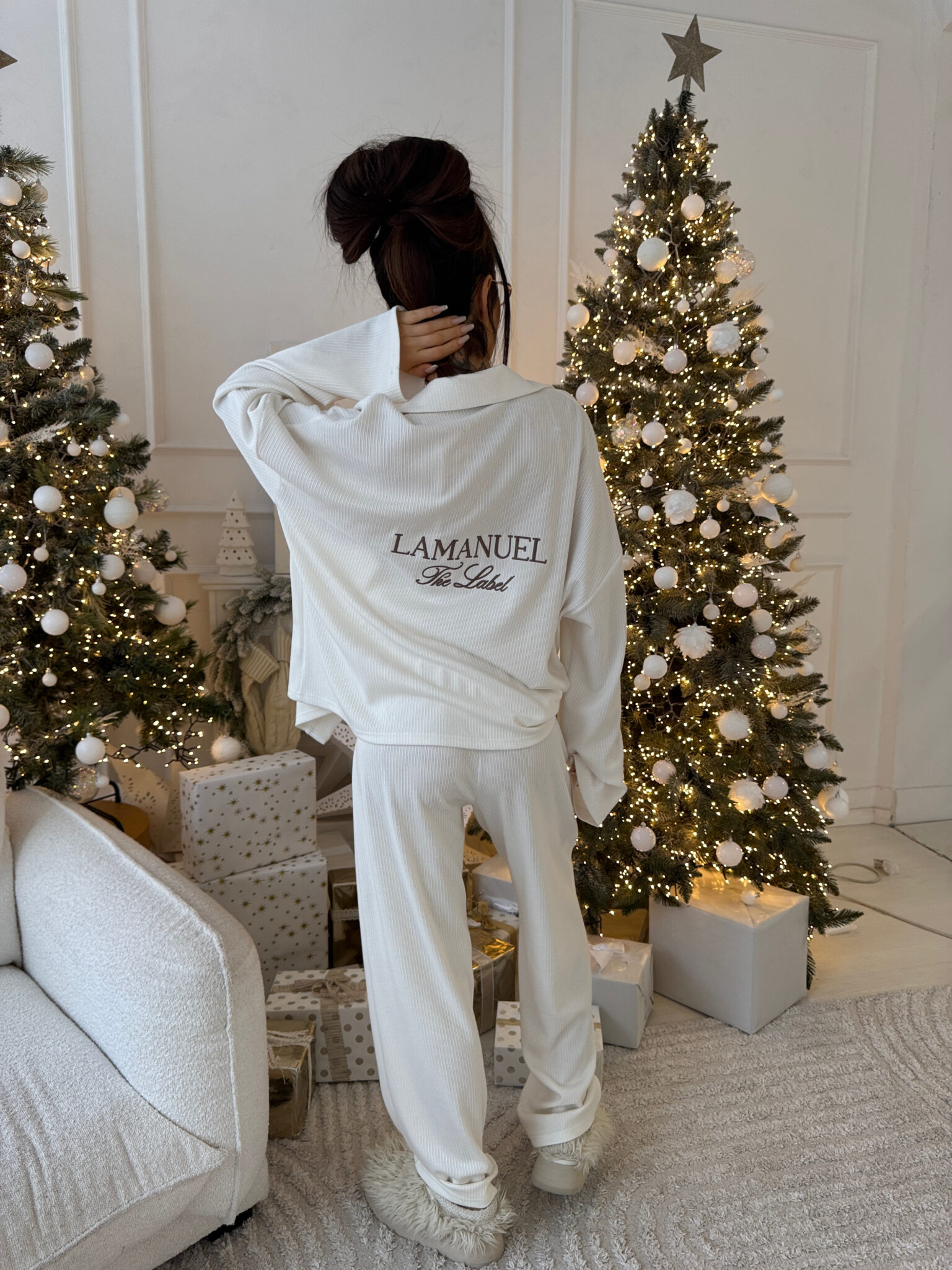 Spodnie LOOSE ecru - obrazek 4