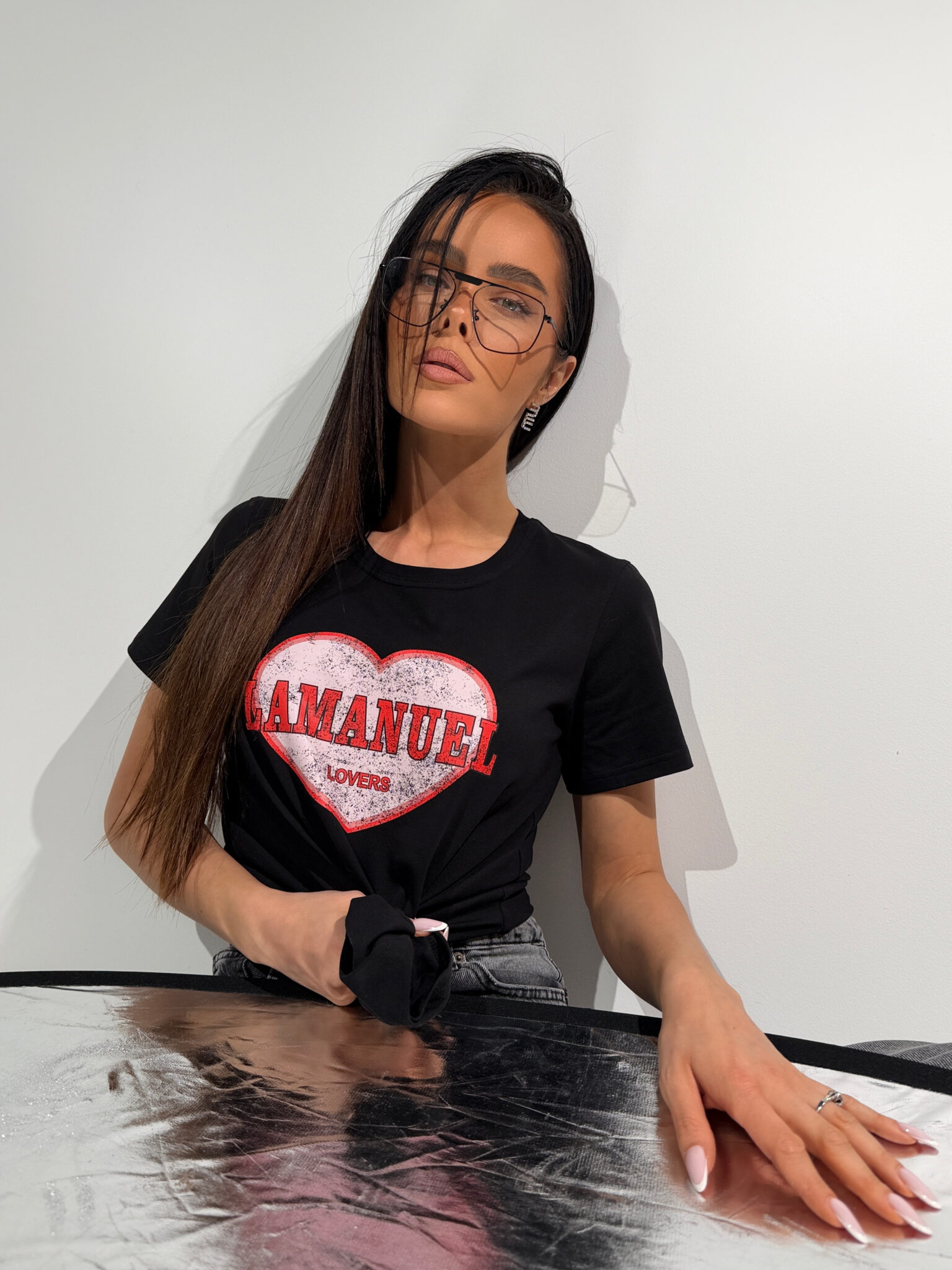 Tshirt LOVERS czarny - obrazek 2