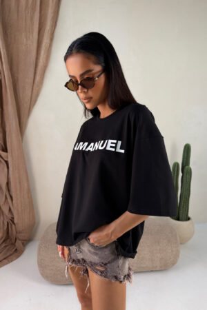 Tshirt BLANK czarny/ecru